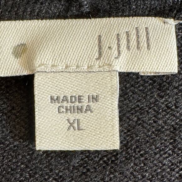 J. Jill cardigan sweater black long sleeve open front draping hip length Sz XL - Picture 5 of 6